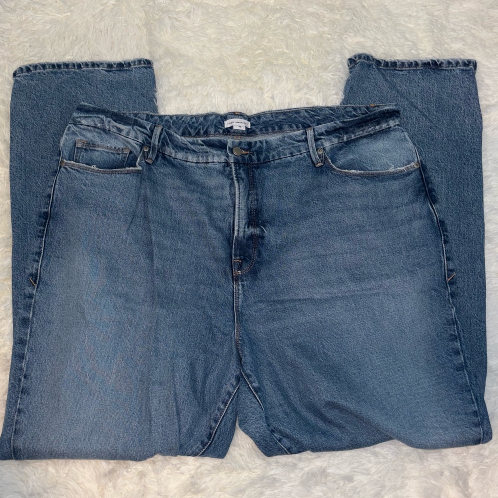 Good American Good Boy Twisted Slit Jeans - Picture 2 of 5
